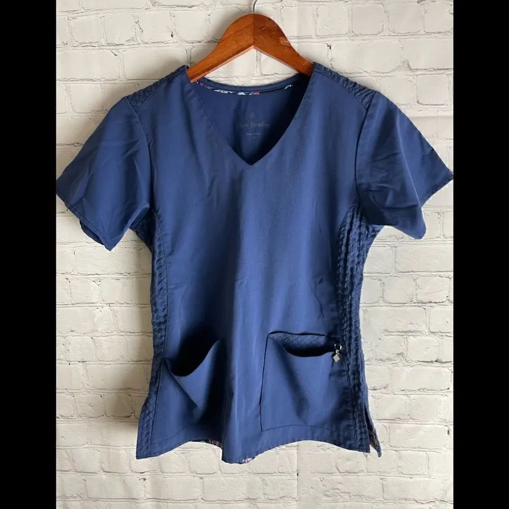 Vera Bradley Navy Blue Scrub Top XS